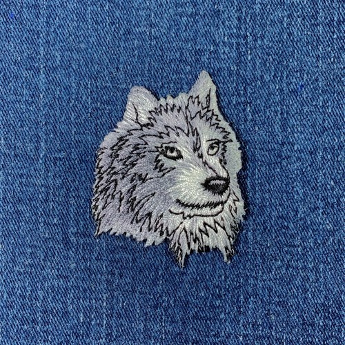 Wolf head applique patch - wolf,